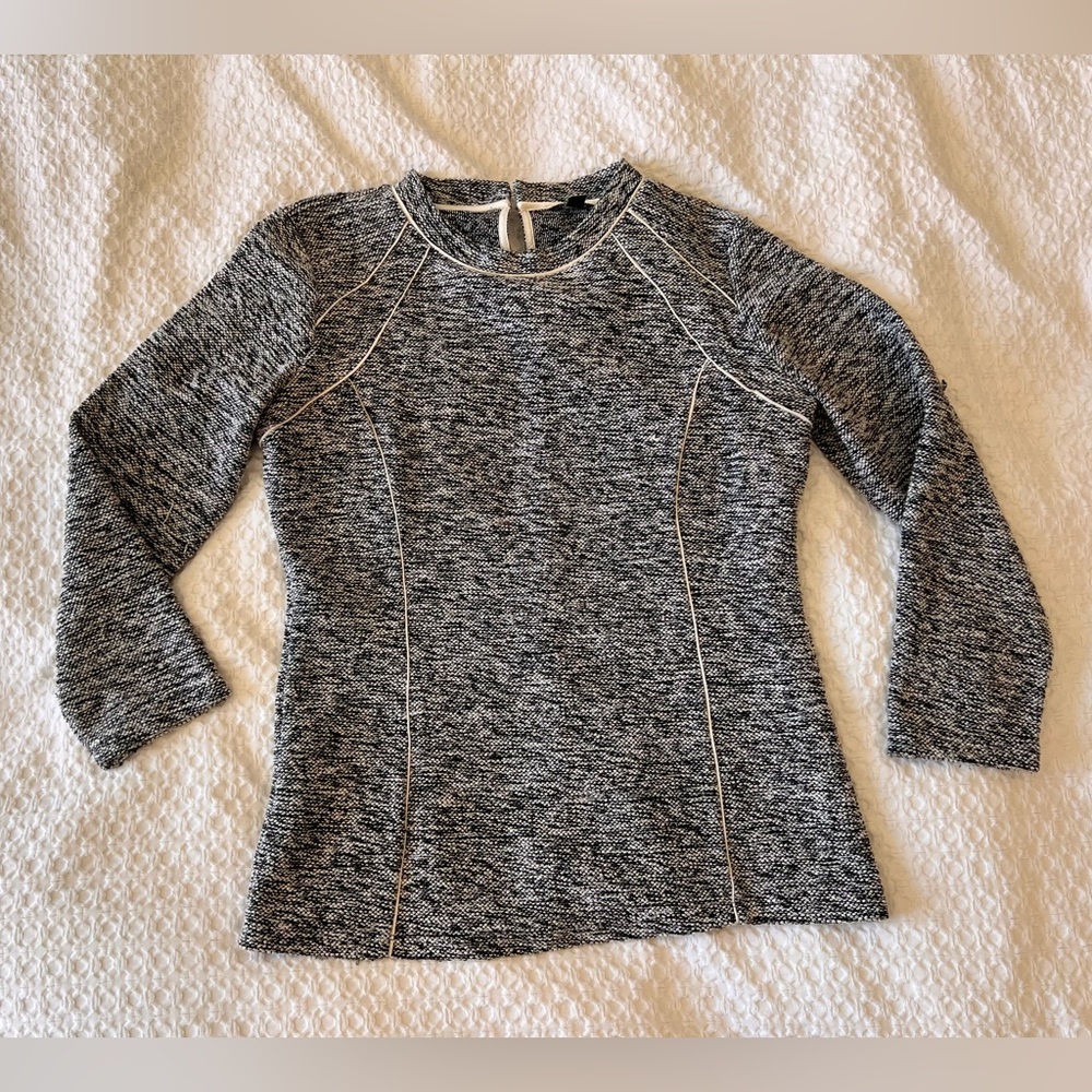 Ann Taylor M Suit Blouse, Beautiful Piping Detail